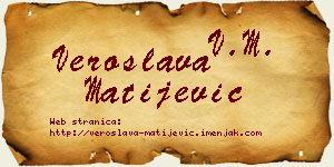 Veroslava Matijević vizit kartica